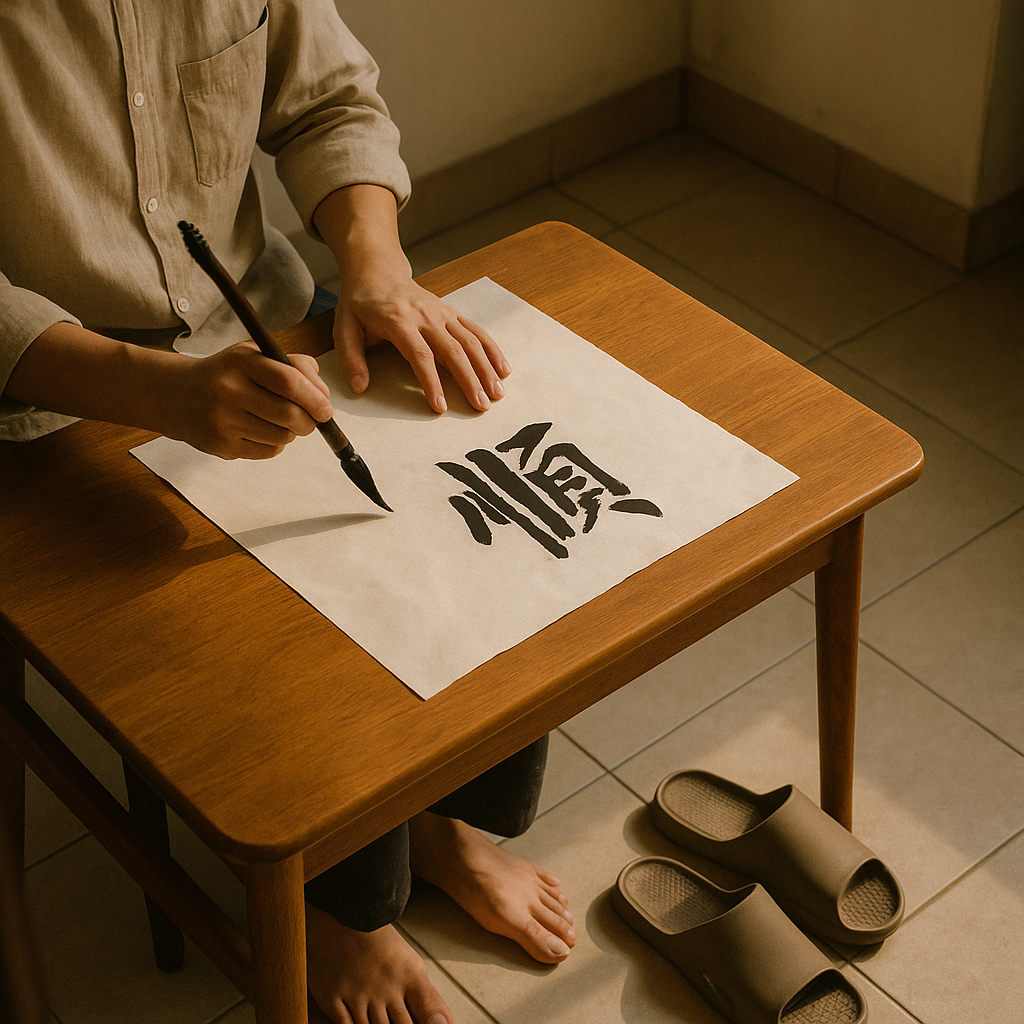 寫字不是硬拚，是跟著筆勢走，讓作品自己活起來