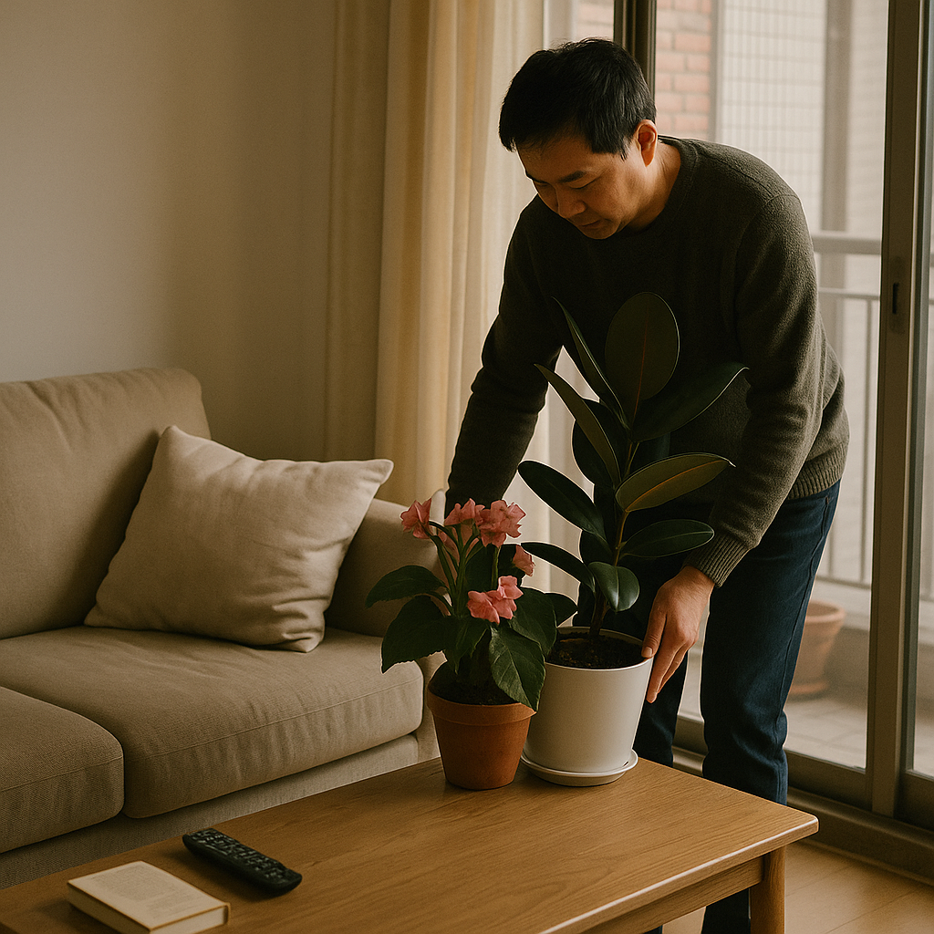每到五度就把蘭花秋海棠橡皮樹搬進屋裡的匆忙時刻